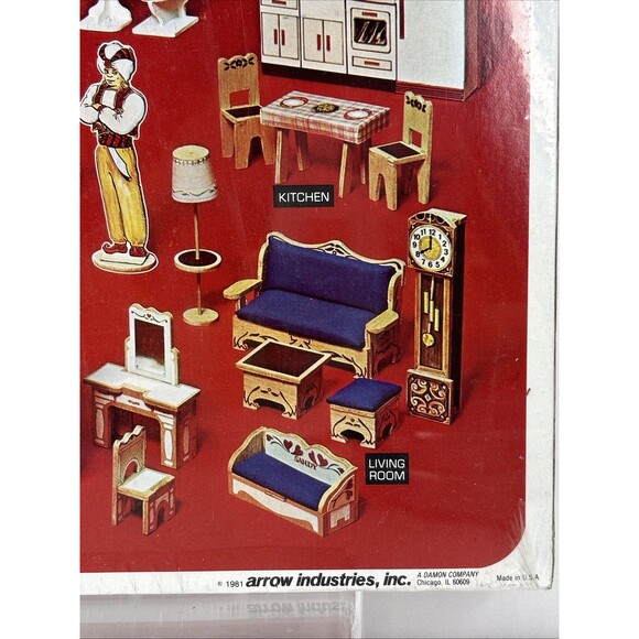 Vtg 1981 ANNIE Dream Doll House Furniture Kit 26 Piece Figures NOS USA Arrow - Picture 3 of 8